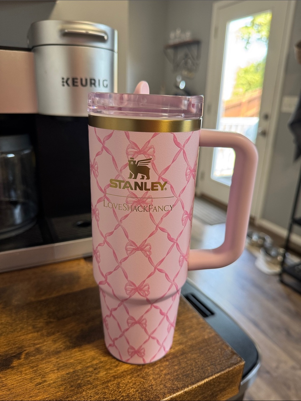 Stanley Pink Insulated Travel Mug - LoveShackFancy Edition